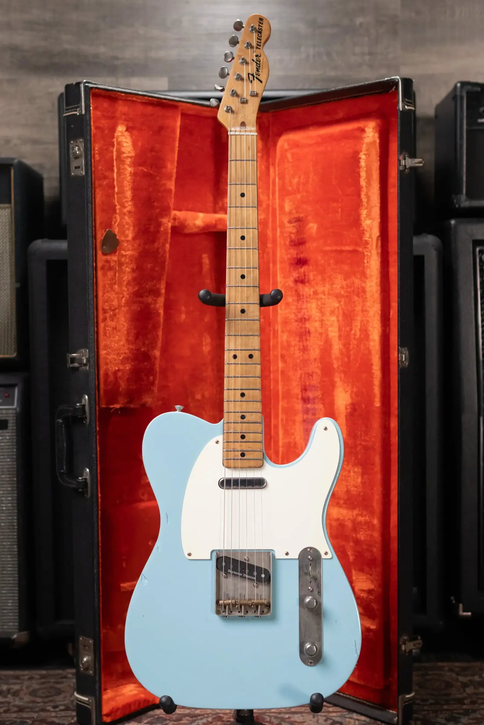 Fender 1969 Telecaster Electric Guitar Refinished Blue with Hardshell Case - Used