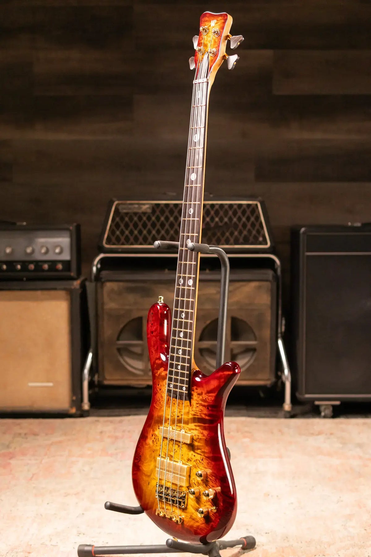 Warwick Limited Edition Masterbuilt Streamer Stage II NT Bass - Bleached Honey Sunset Burst with Gig Bag