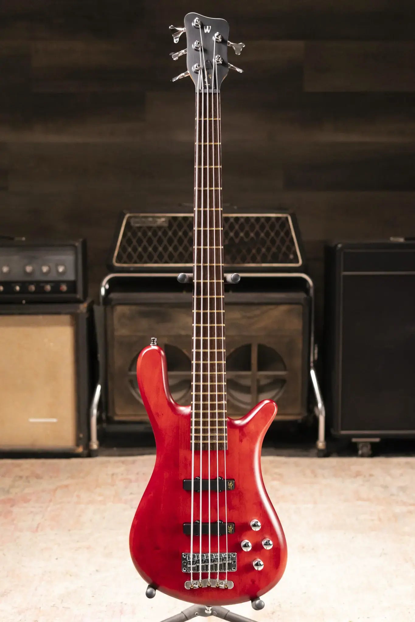 Warwick Pro Series Streamer LX 5-String Electric Bass - Burgundy Red Transparent Satin with Gig Bag