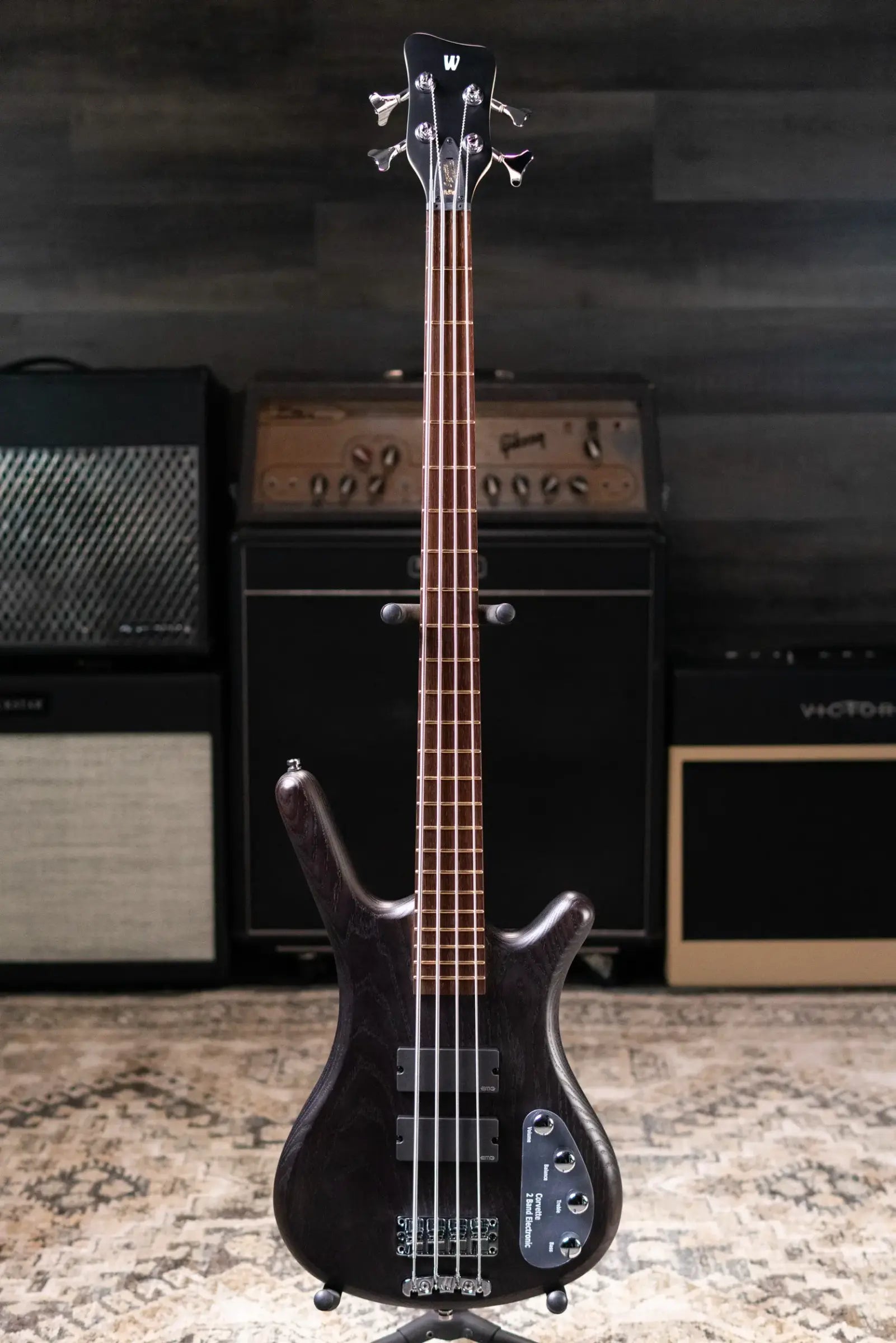 Warwick RockBass Corvette Taranis Electric Bass, BEAD Tuning - Nirvana Black Transparent Satin with Gig Bag
