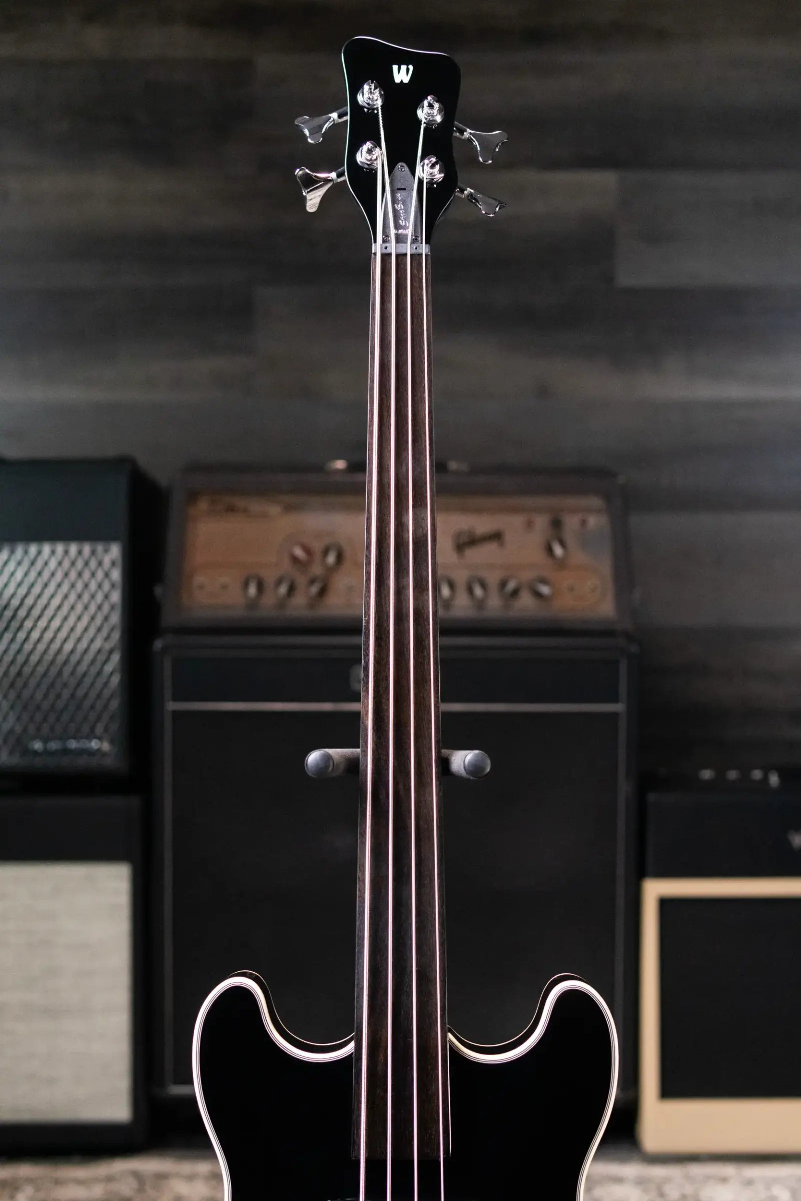 Warwick RockBass Fretless 4-String Star Bass - Solid Black High Polish with Gig Bag
