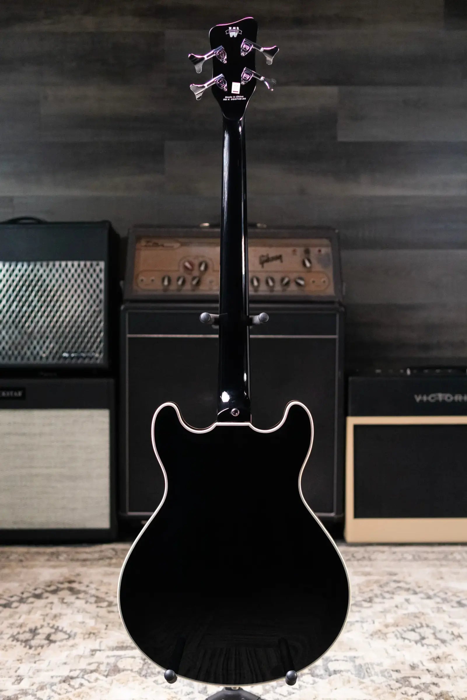 Warwick RockBass Fretless 4-String Star Bass - Solid Black High Polish with Gig Bag