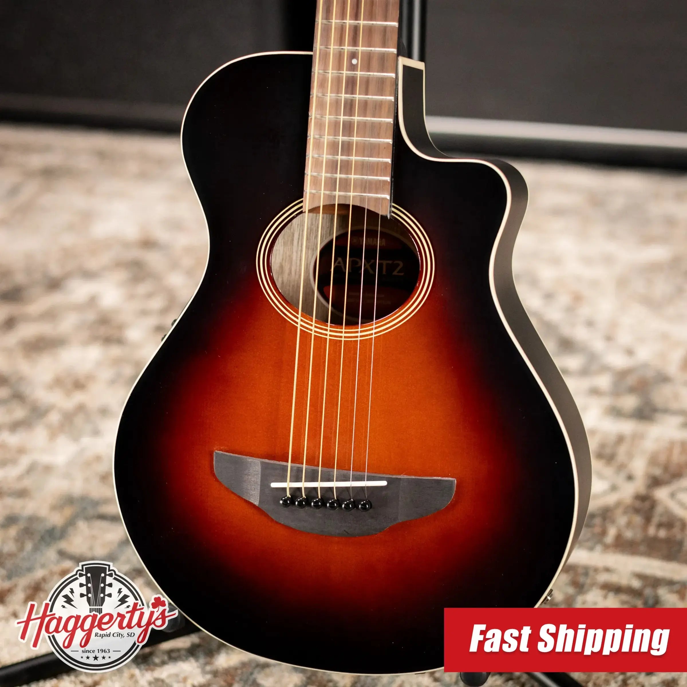 Yamaha APXT2 3/4-Size Thin-Line Cutaway Acoustic/Electric Guitar - Old Violin Sunburst with Gig Bag