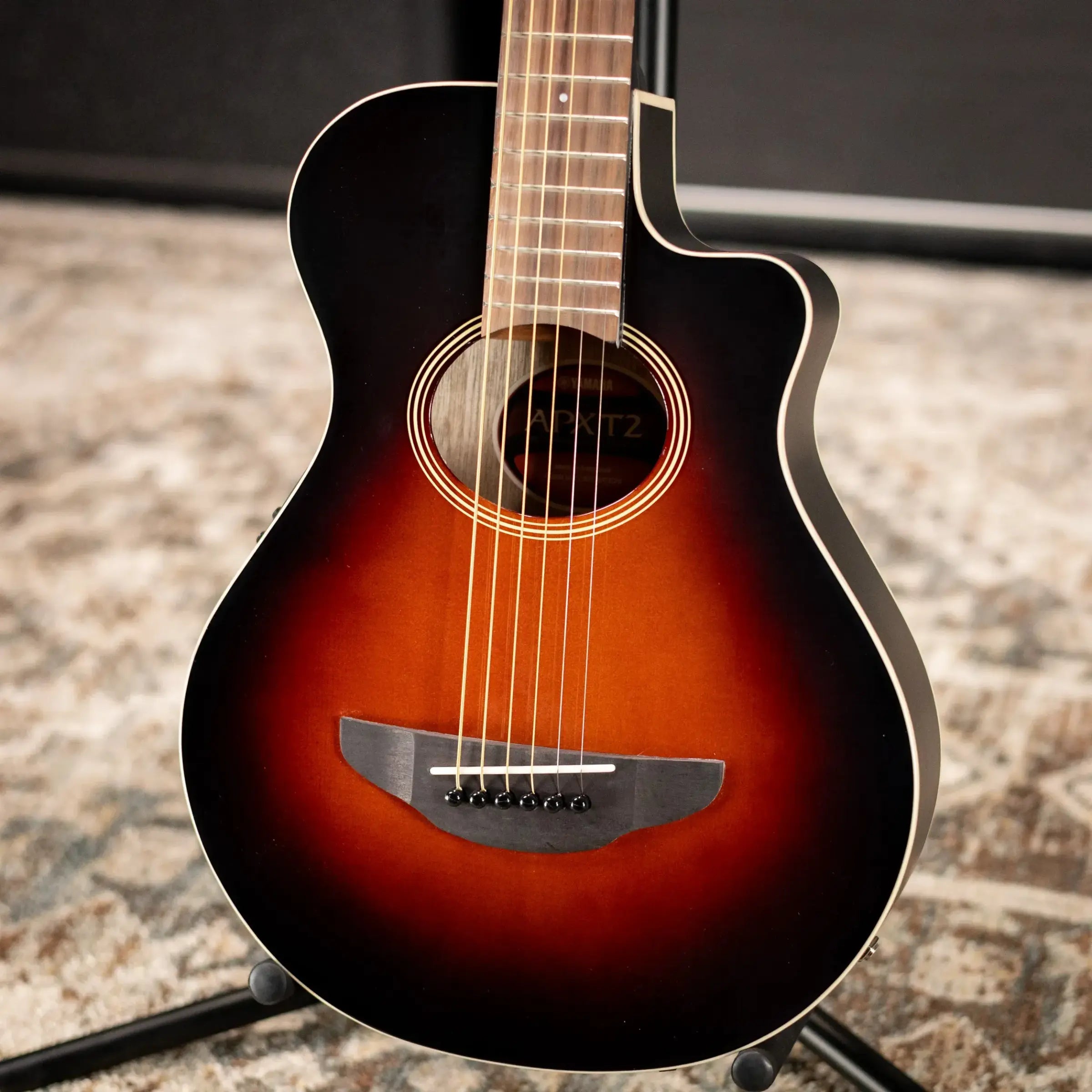 Yamaha APXT2 3/4-Size Thin-Line Cutaway Acoustic/Electric Guitar - Old Violin Sunburst with Gig Bag