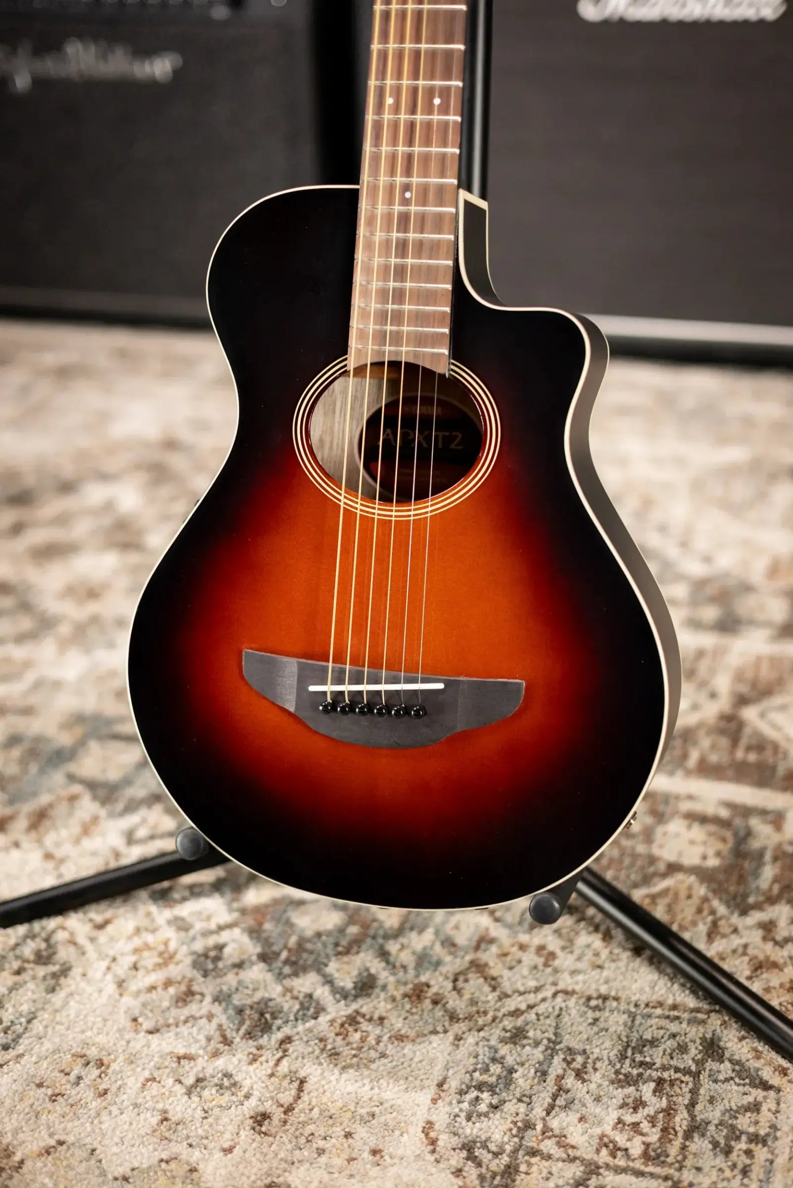 Yamaha APXT2 3/4-Size Thin-Line Cutaway Acoustic/Electric Guitar - Old Violin Sunburst with Gig Bag