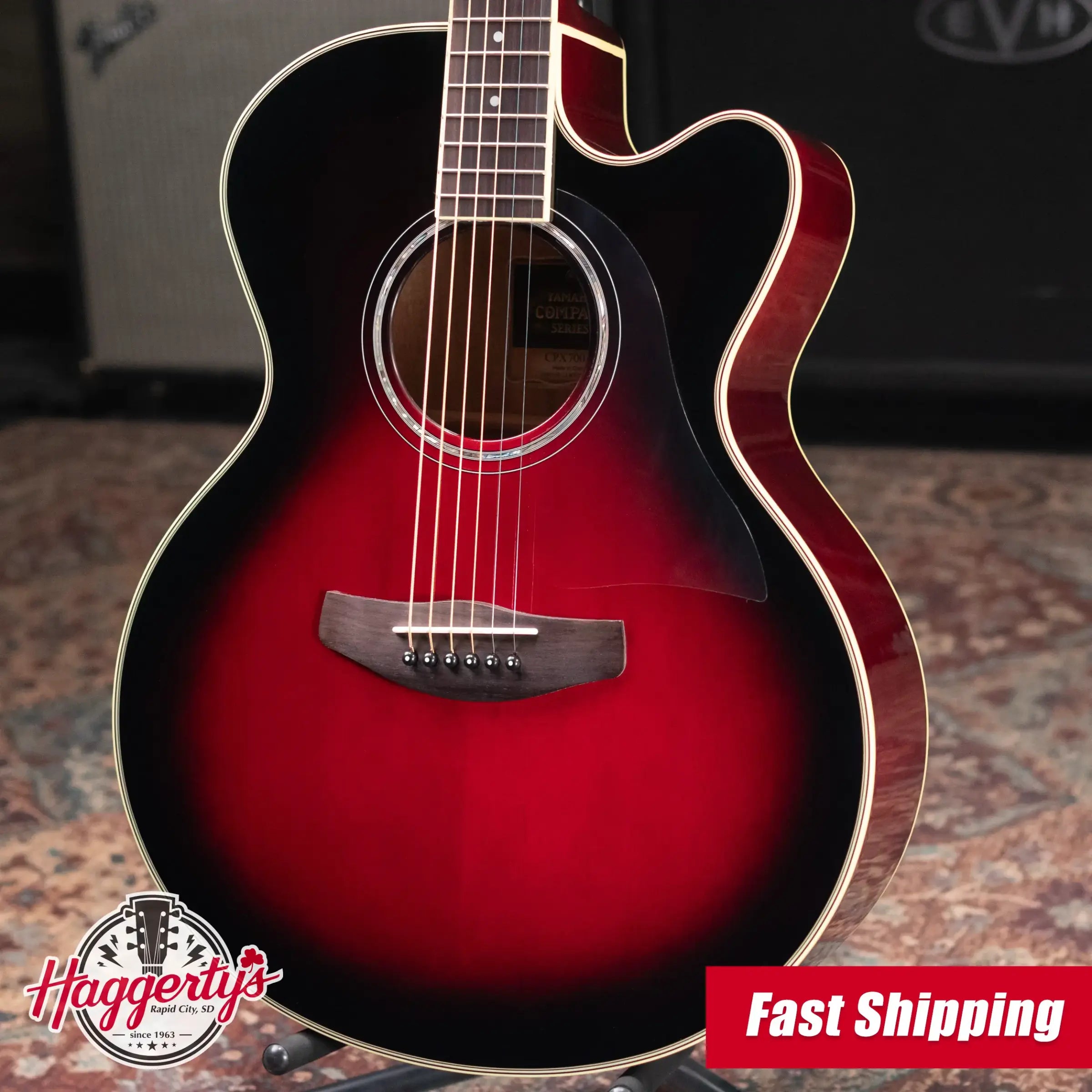 Yamaha CPX700II Acoustic/Electric Guitar Dusk Sun Red with Hardshell Case - Used