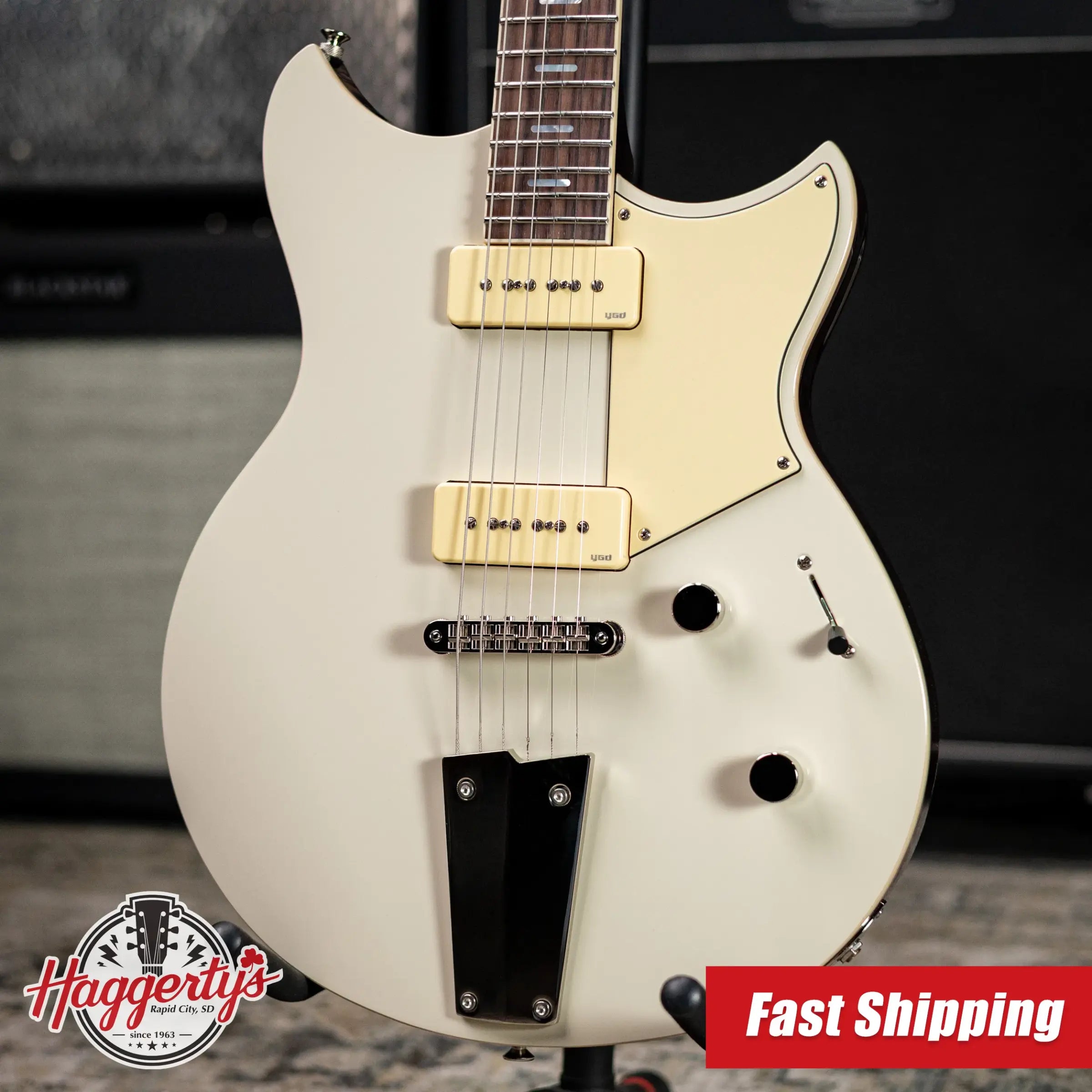 Yamaha Revstar RSS02T P-90 Electric Guitar - Vintage White with Gig Bag