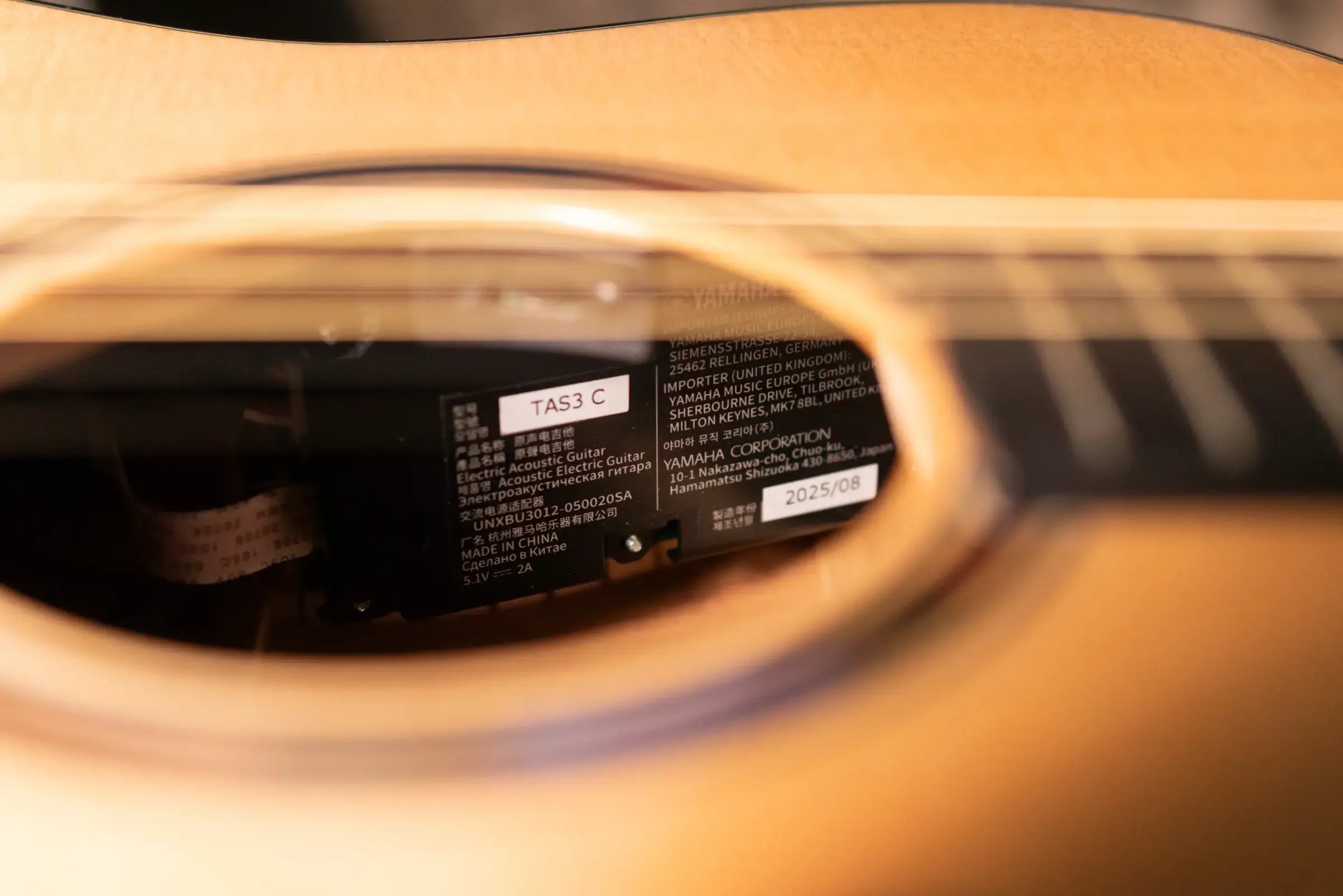 Yamaha TAS3 Concert Acoustic/Electric Guitar - Natural with Gig Bag