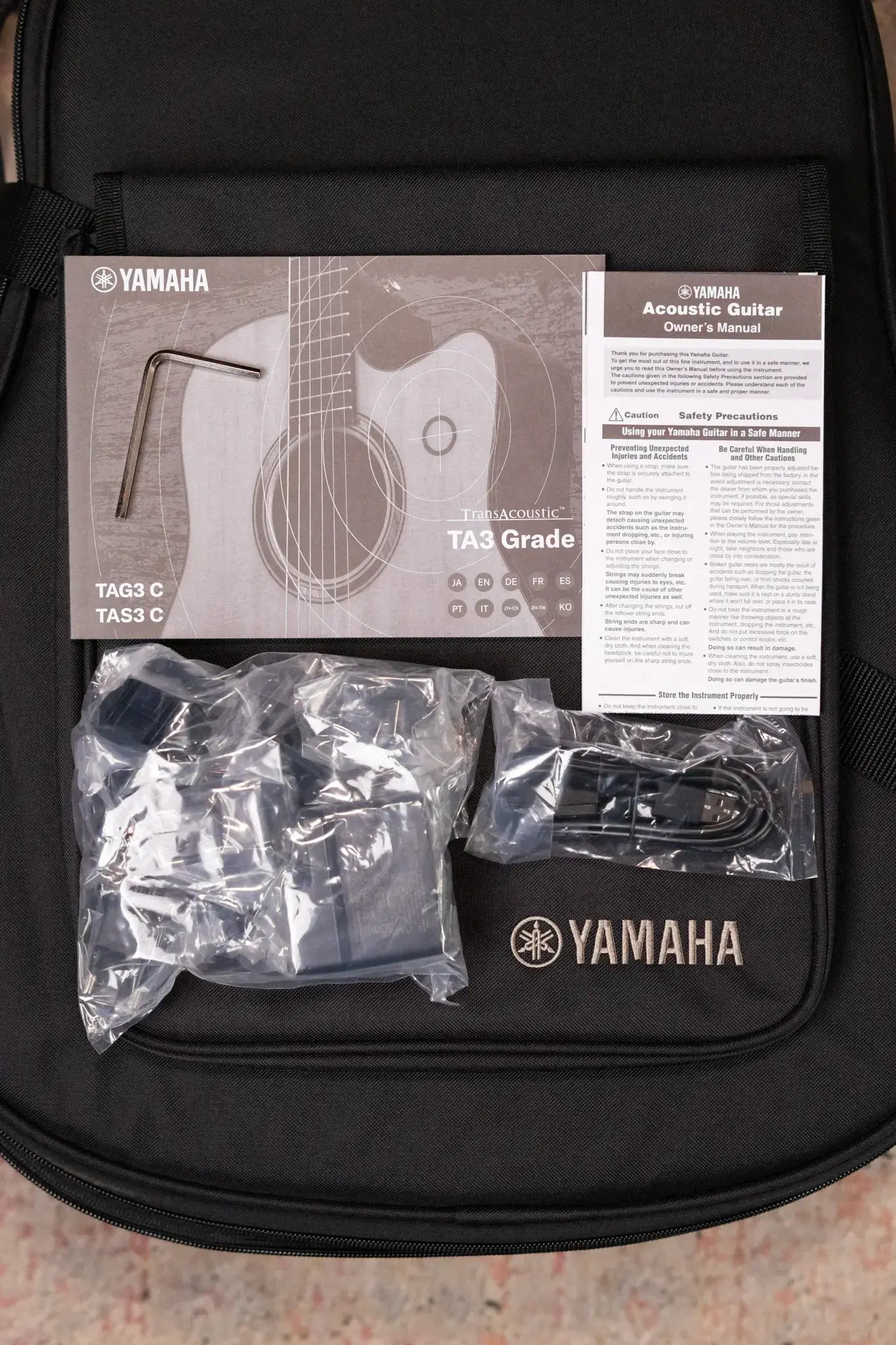 Yamaha TAS3 Concert Acoustic/Electric Guitar - Natural with Softshell Case