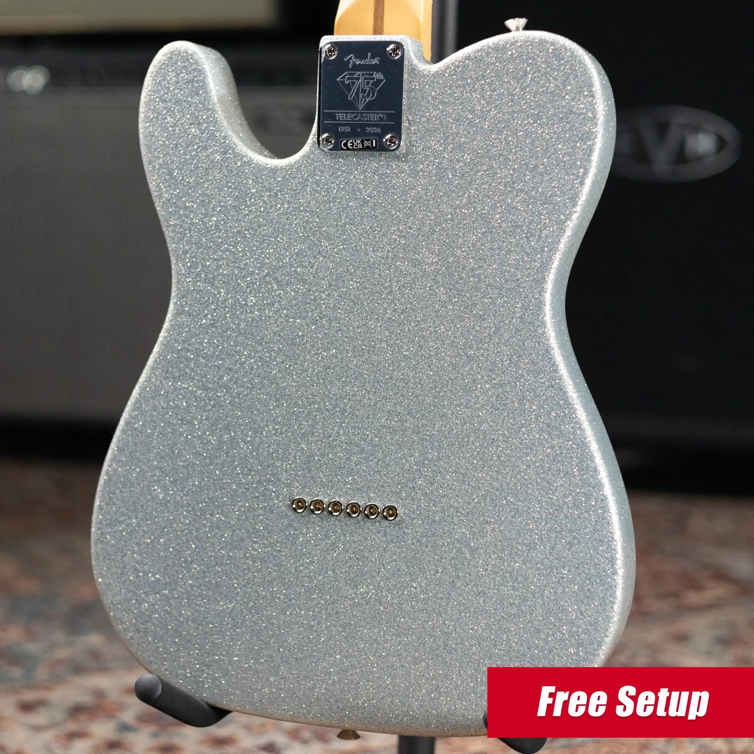 Fender 75th Anniversary Player II Telecaster Electric Guitar - Diamond Dust Sparkle with Gig Bag