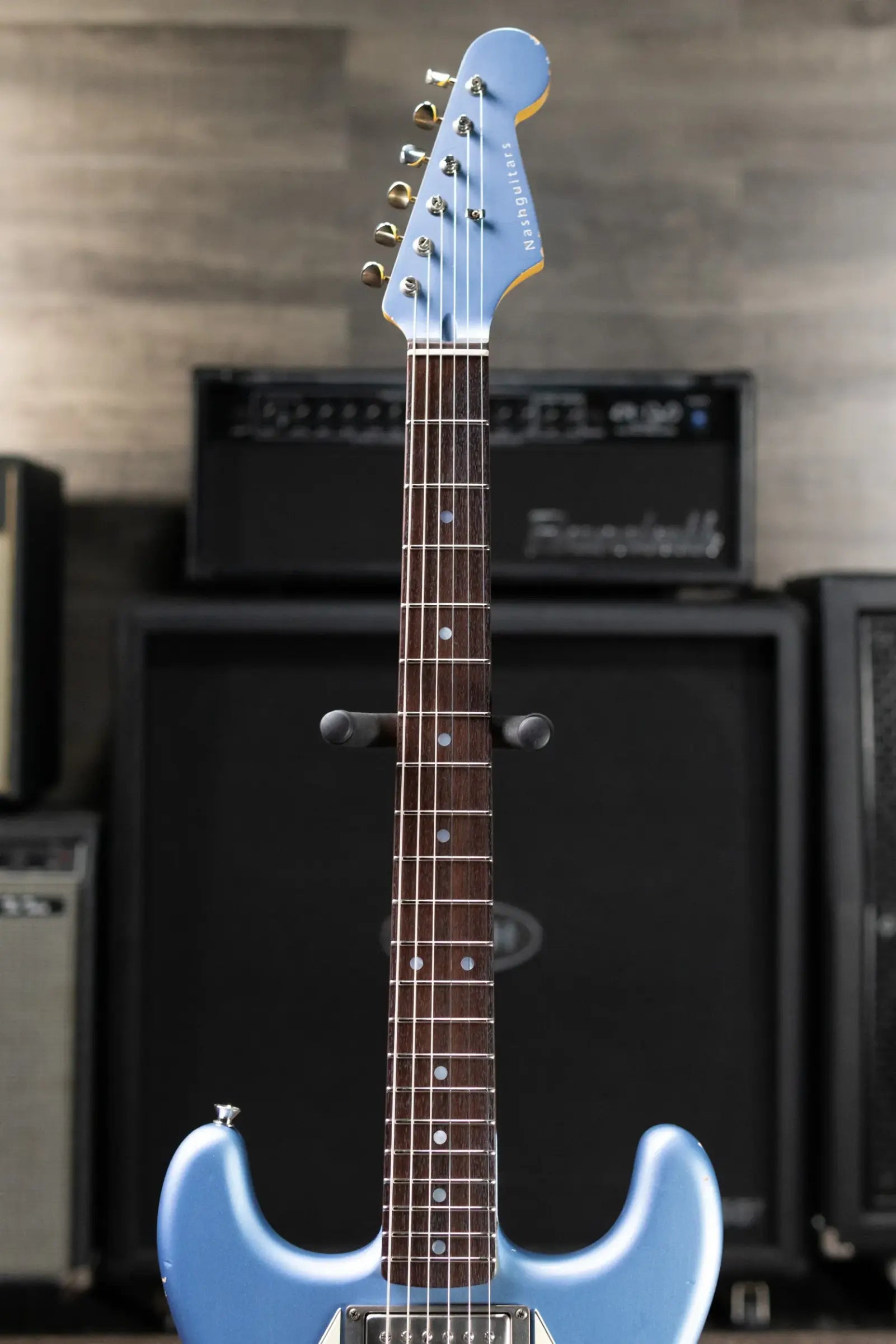 Nash Wayfarer Semi-Hollow Electric Guitar - Ice Blue Metallic with Hardshell Case