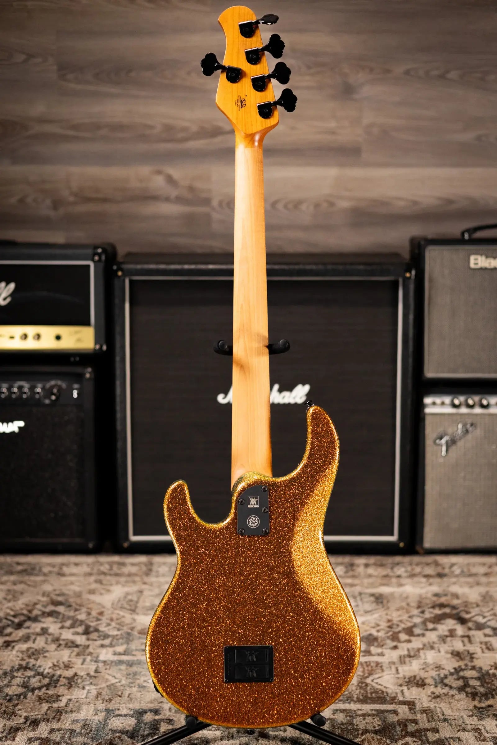 Ernie Ball Music Man DarkRay 5-String Bass - Gold Bar with Softshell Case