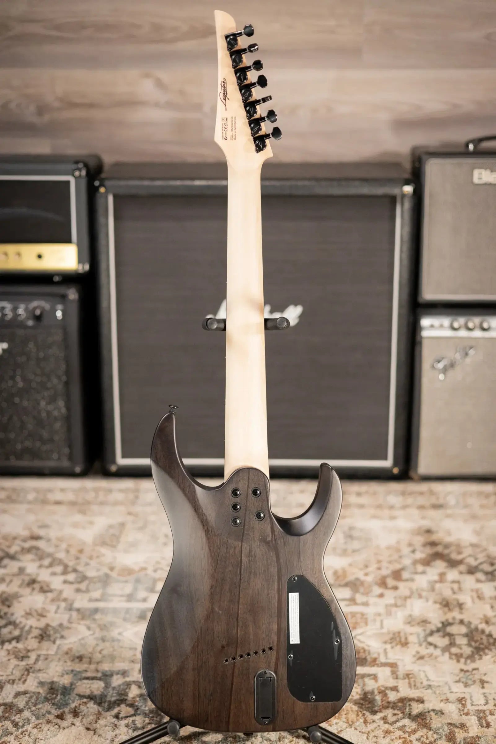 Legator N7FSSL-BLK 7-String Left Handed Multi-Scale Electric Guitar - Black QM