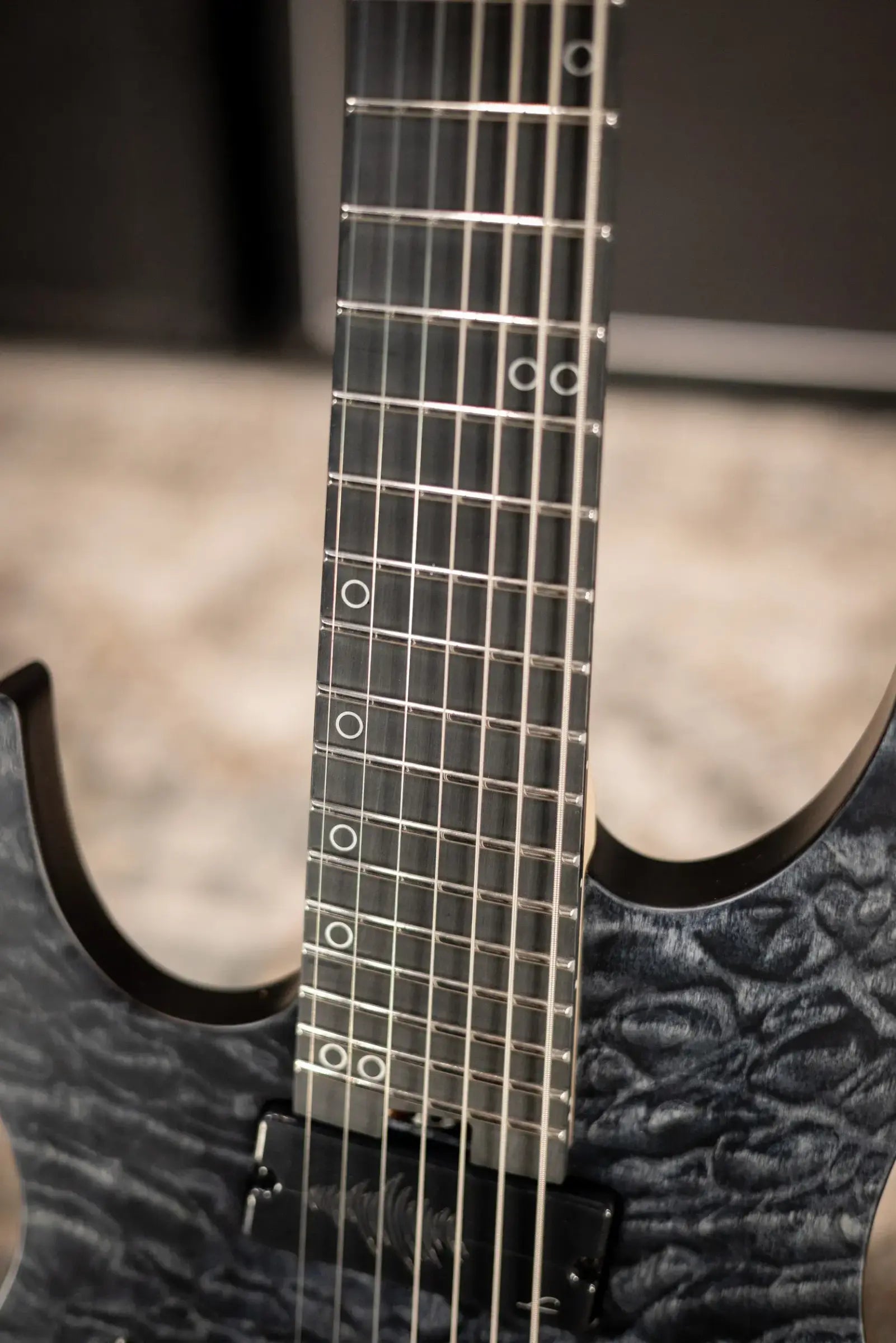 Legator N7FSSL-BLK 7-String Left Handed Multi-Scale Electric Guitar - Black QM