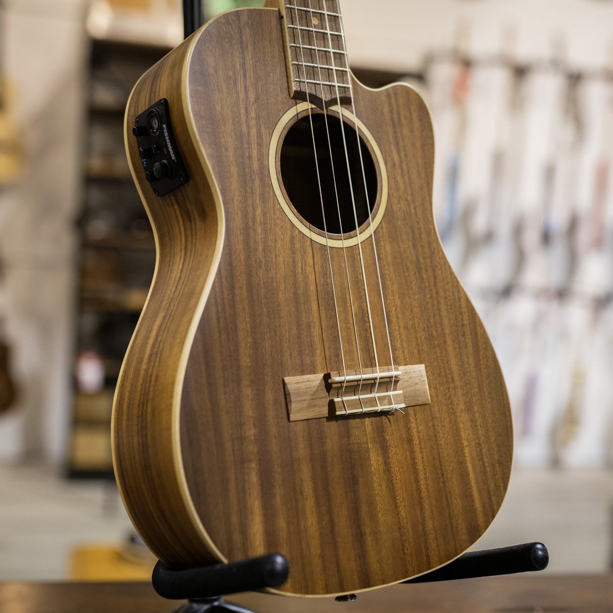 Lanikai ACST-CEB Acacia Solid Top Baritone Ukulele - Cutaway with Fishman Electronics