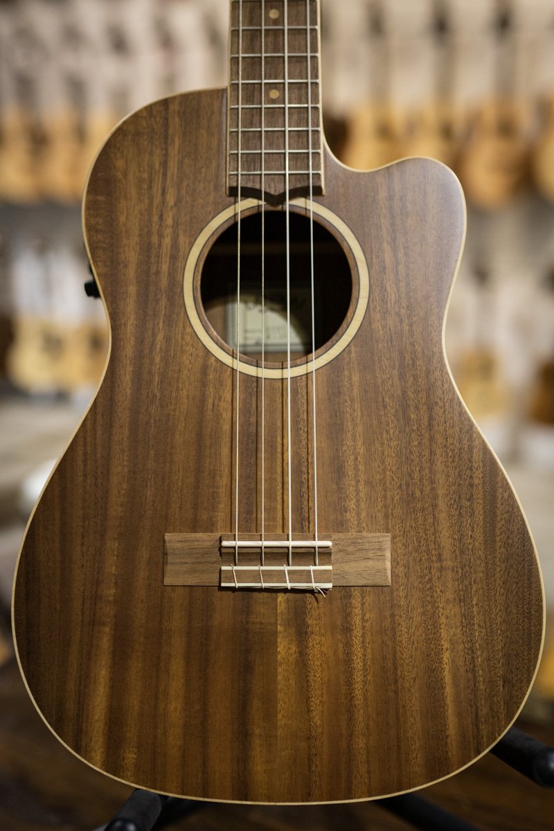 Lanikai ACST-CEB Acacia Solid Top Baritone Ukulele - Cutaway with Fishman Electronics