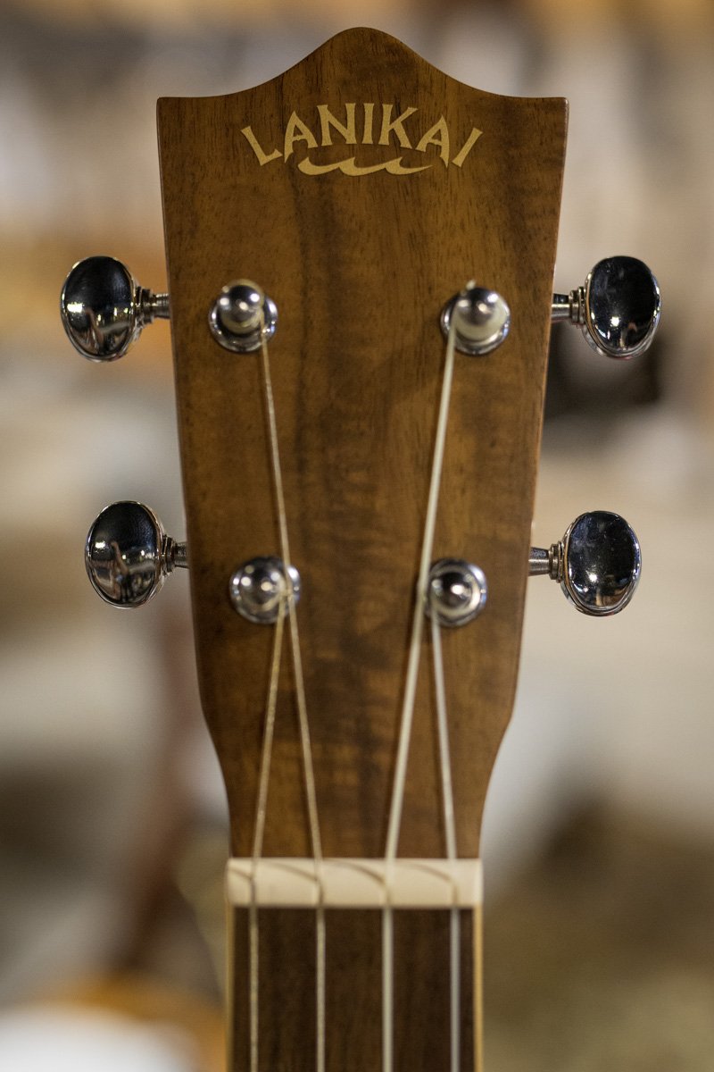 Lanikai ACST-CEB Acacia Solid Top Baritone Ukulele - Cutaway with Fishman Electronics