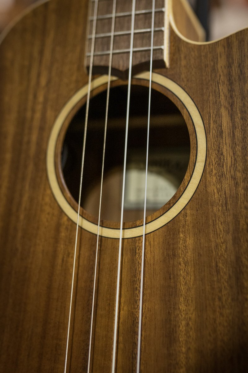 Lanikai ACST-CEB Acacia Solid Top Baritone Ukulele - Cutaway with Fishman Electronics