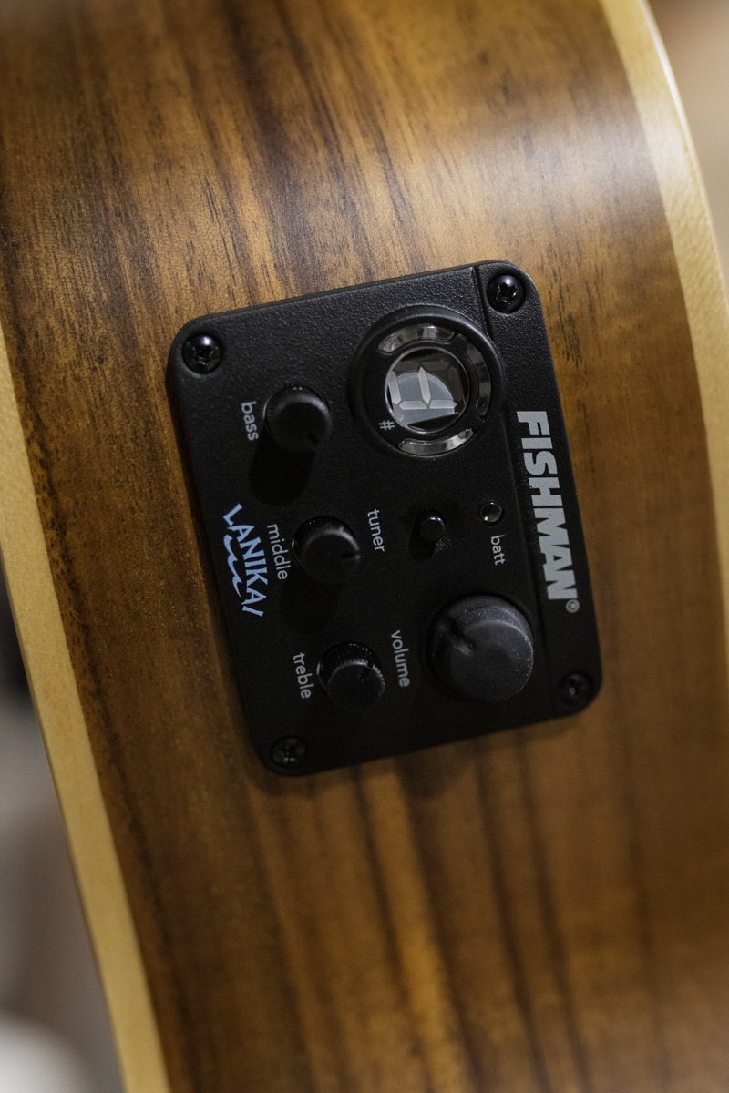 Lanikai ACST-CEB Acacia Solid Top Baritone Ukulele - Cutaway with Fishman Electronics