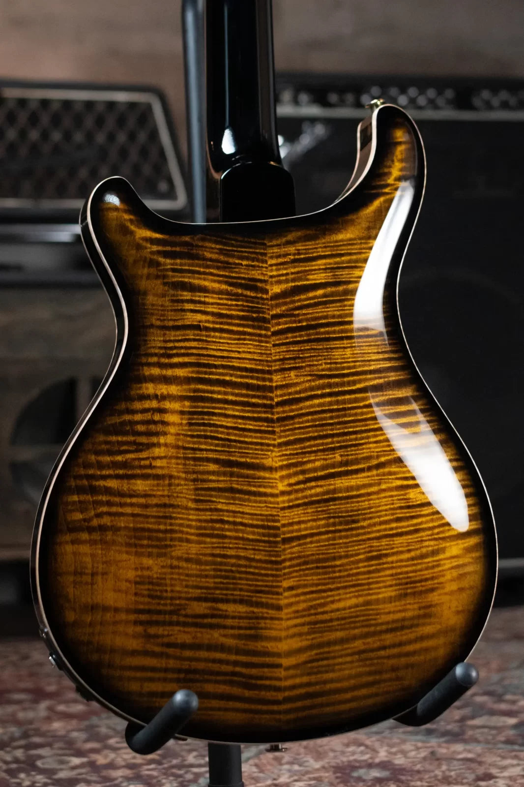 PRS Hollow Body II Piezo 10 Top Electric Guitar - Yellow Tiger Smokeburst with Hardshell Case