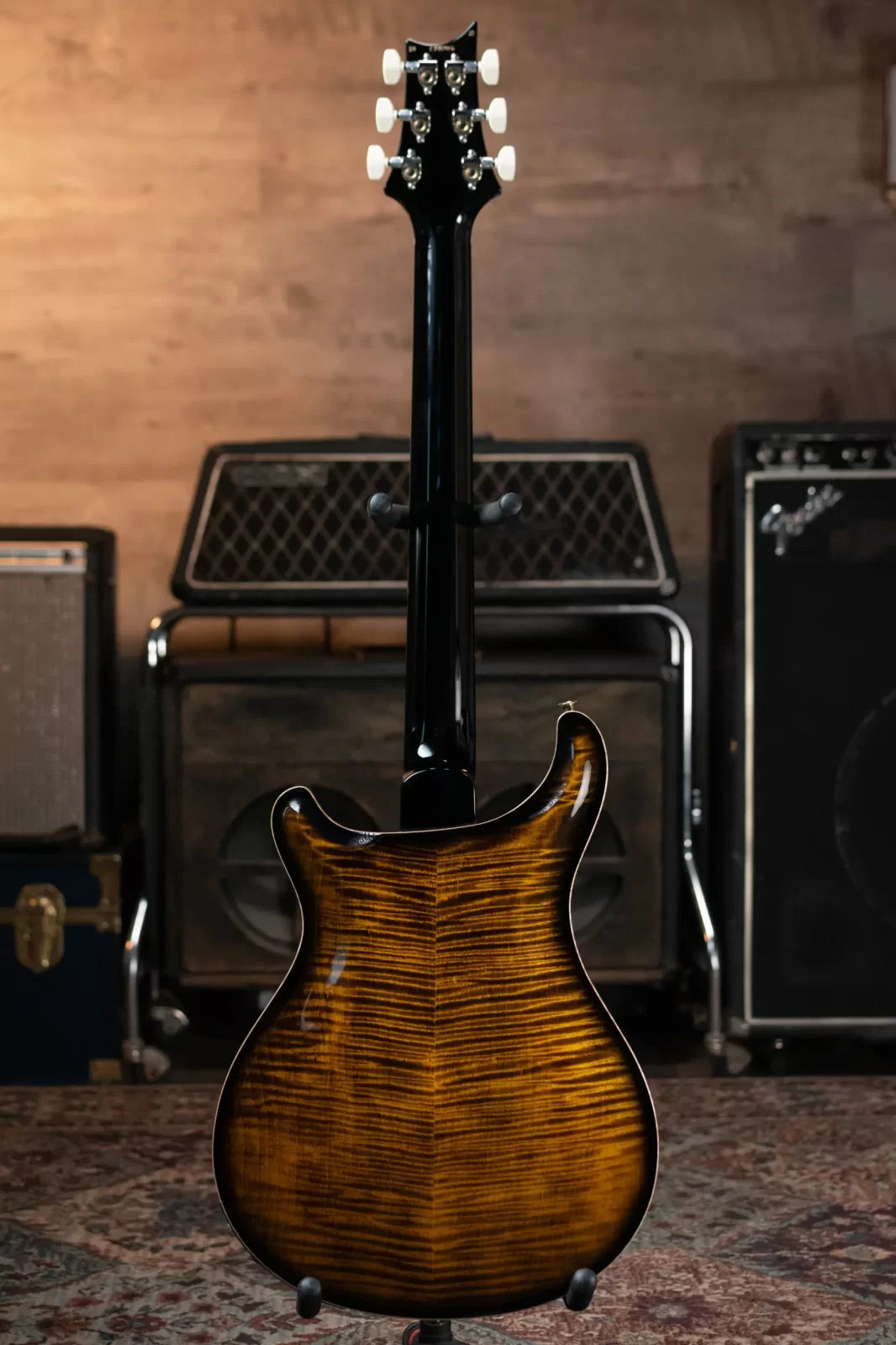 PRS Hollow Body II Piezo 10 Top Electric Guitar - Yellow Tiger Smokeburst with Hardshell Case