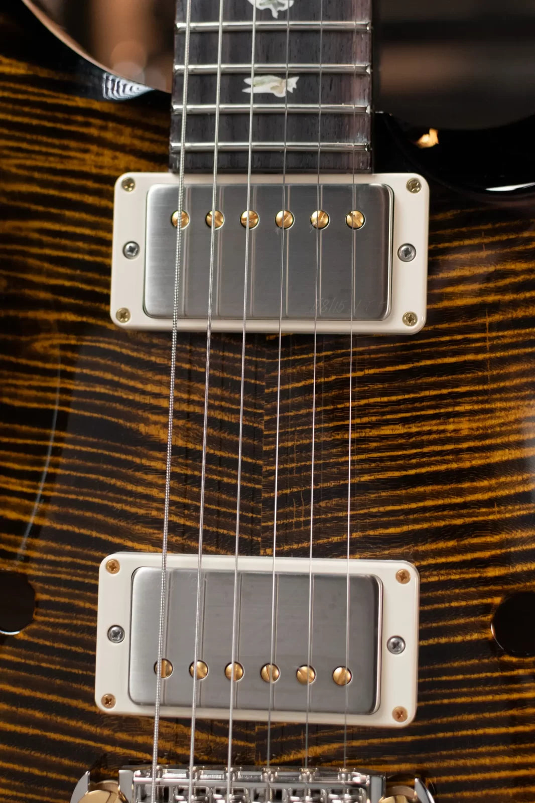 PRS Hollow Body II Piezo 10 Top Electric Guitar - Yellow Tiger Smokeburst with Hardshell Case