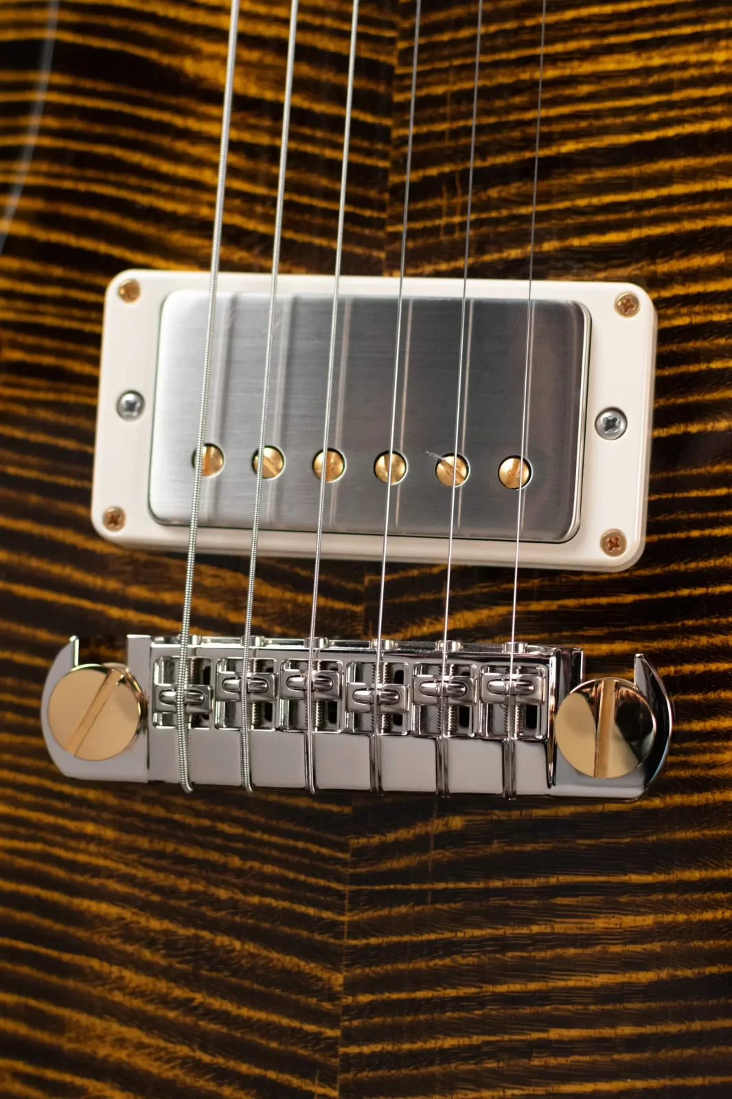 PRS Hollow Body II Piezo 10 Top Electric Guitar - Yellow Tiger Smokeburst with Hardshell Case