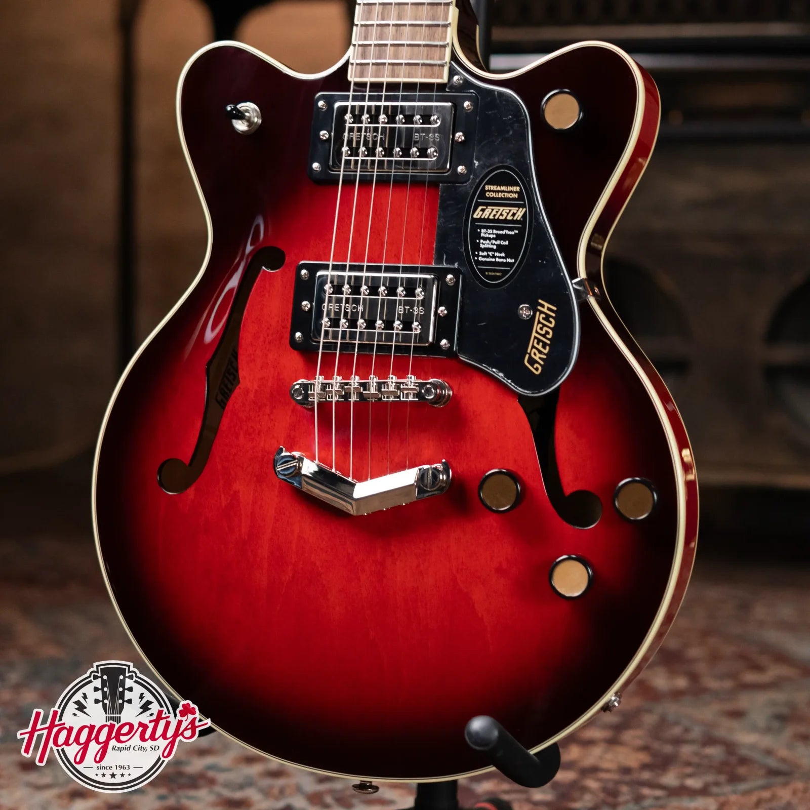 Gretsch G2655 Streamliner Center Block Jr. Double-Cut with Stoptail - Claret Burst