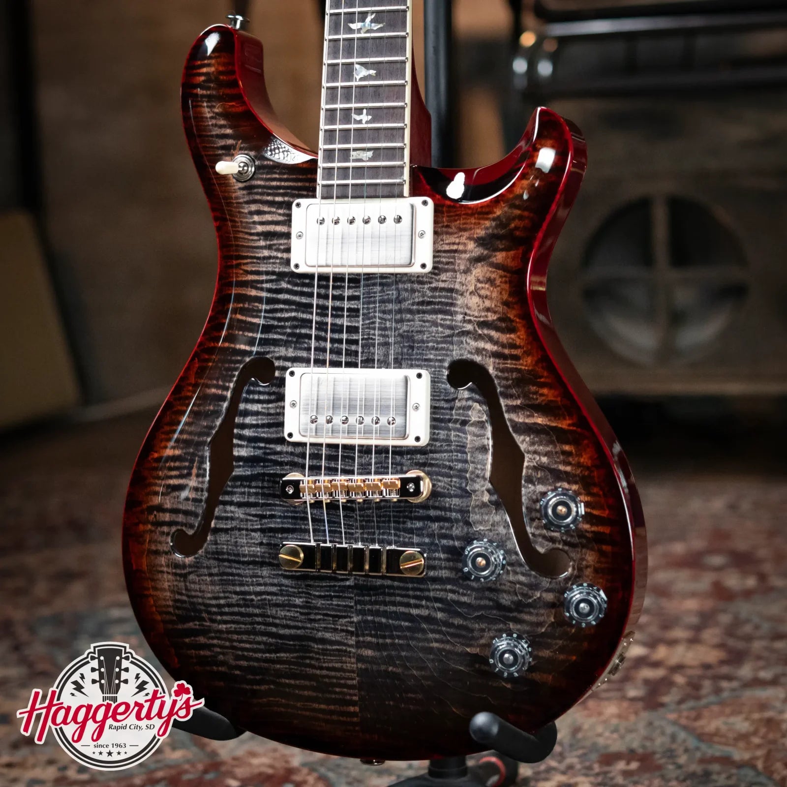 PRS McCarty 594 Hollowbody II - Charcoal Cherry Wrap Burst with Hardshell Case