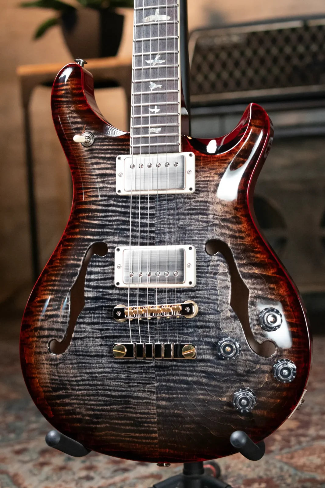PRS McCarty 594 Hollowbody II - Charcoal Cherry Wrap Burst with Hardshell Case