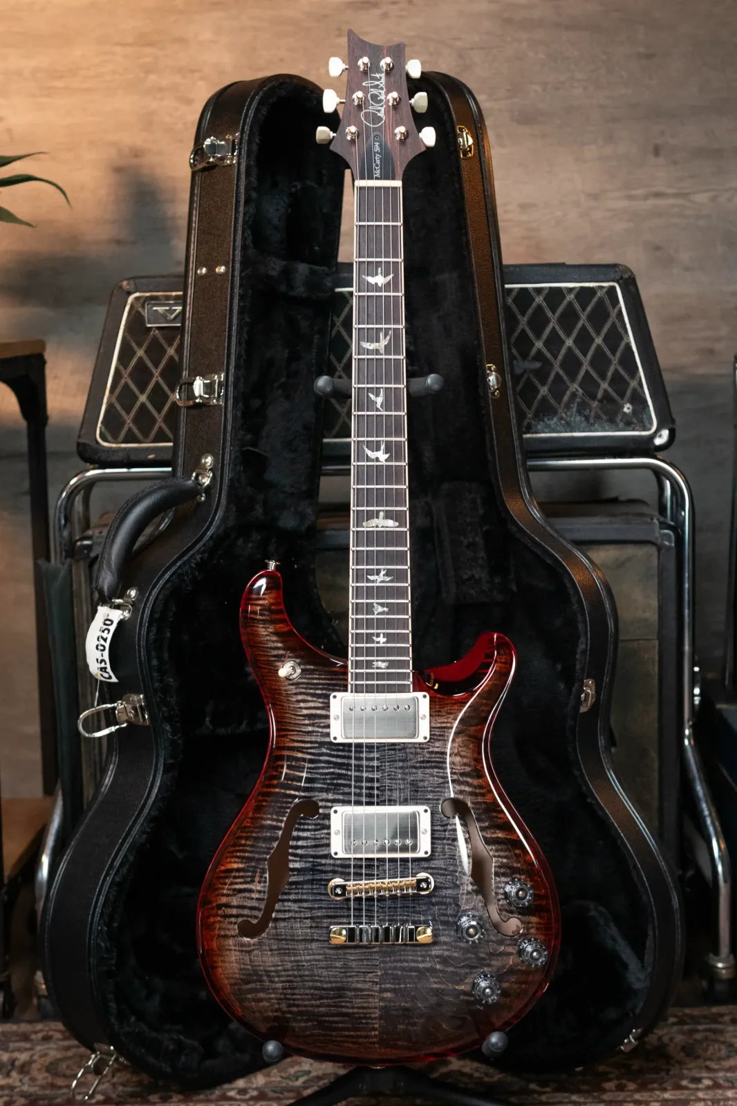 PRS McCarty 594 Hollowbody II - Charcoal Cherry Wrap Burst with Hardshell Case