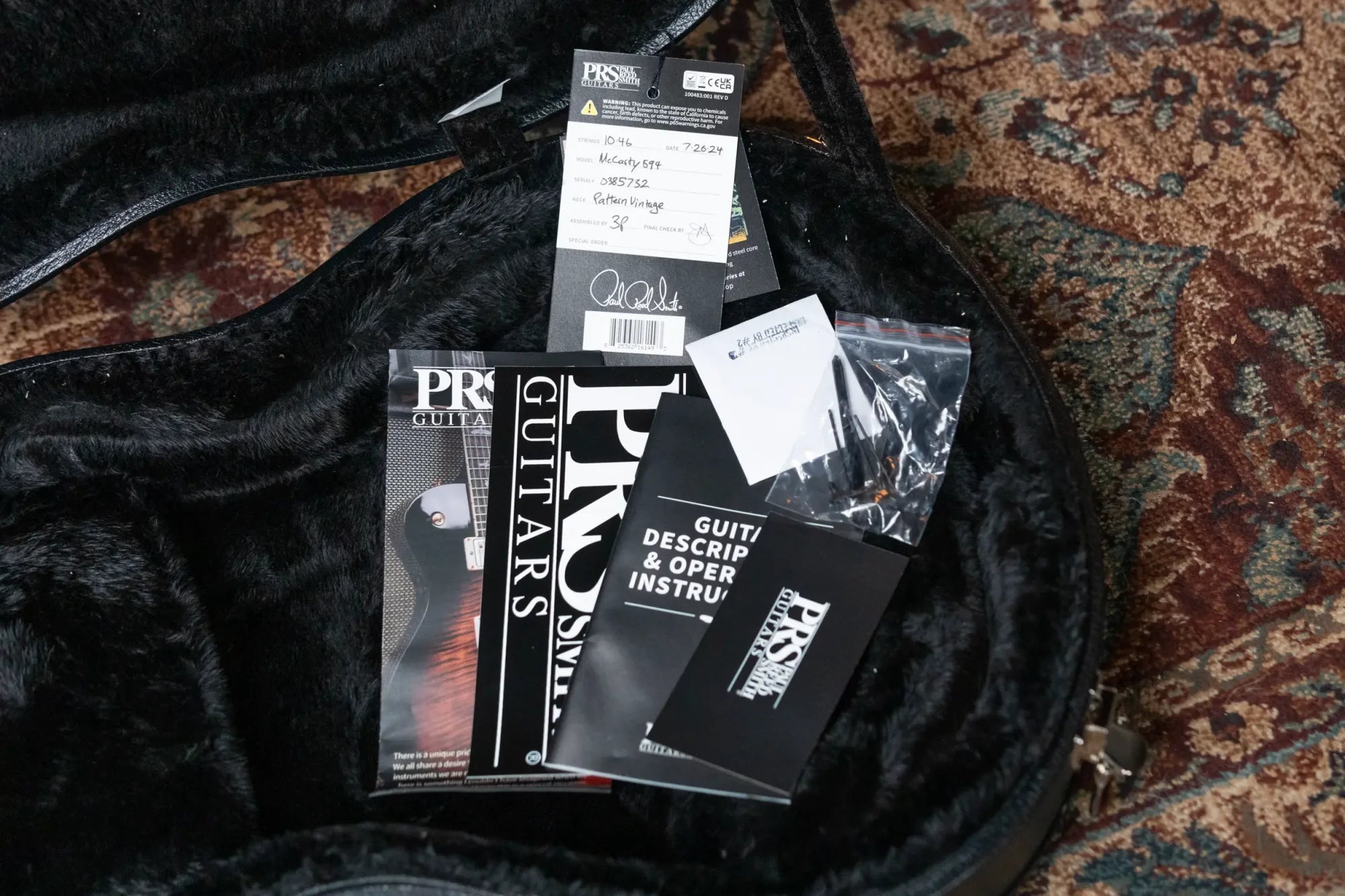 PRS McCarty 594 Hollowbody II - Charcoal Cherry Wrap Burst with Hardshell Case