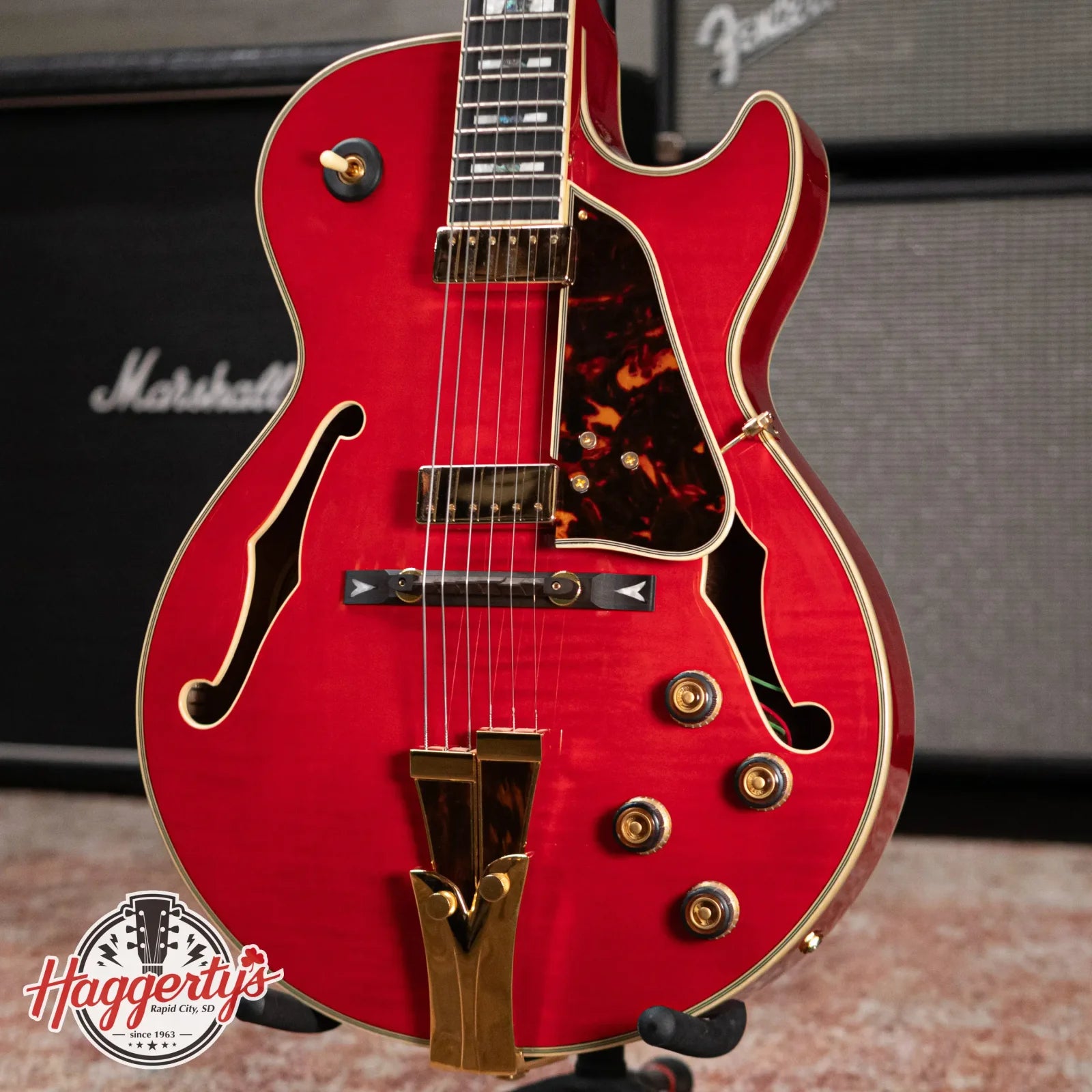 Ibanez GB10SEFMSRR George Benson Signature Hollowbody Electric Guitar - Sapphire Red with Hardshell Case