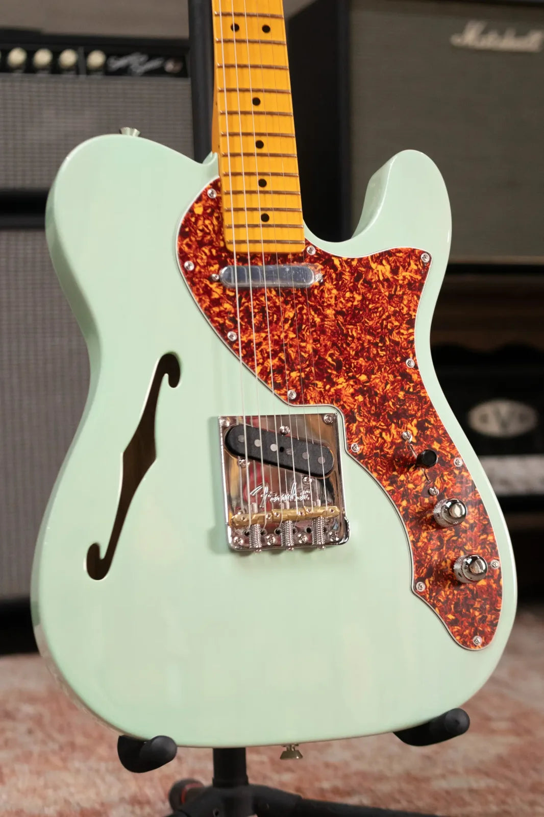 Fender American Professional II Telecaster Thinline - Transparent Surf Green with Hardshell Case