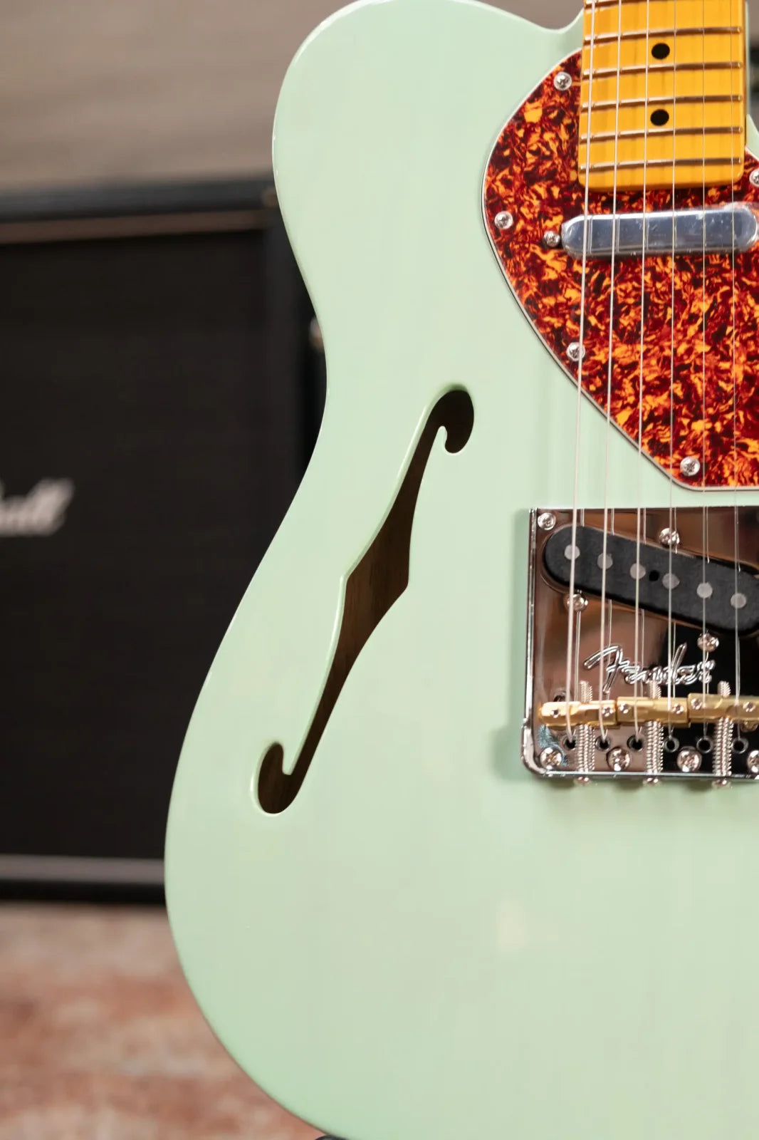 Fender American Professional II Telecaster Thinline - Transparent Surf Green with Hardshell Case