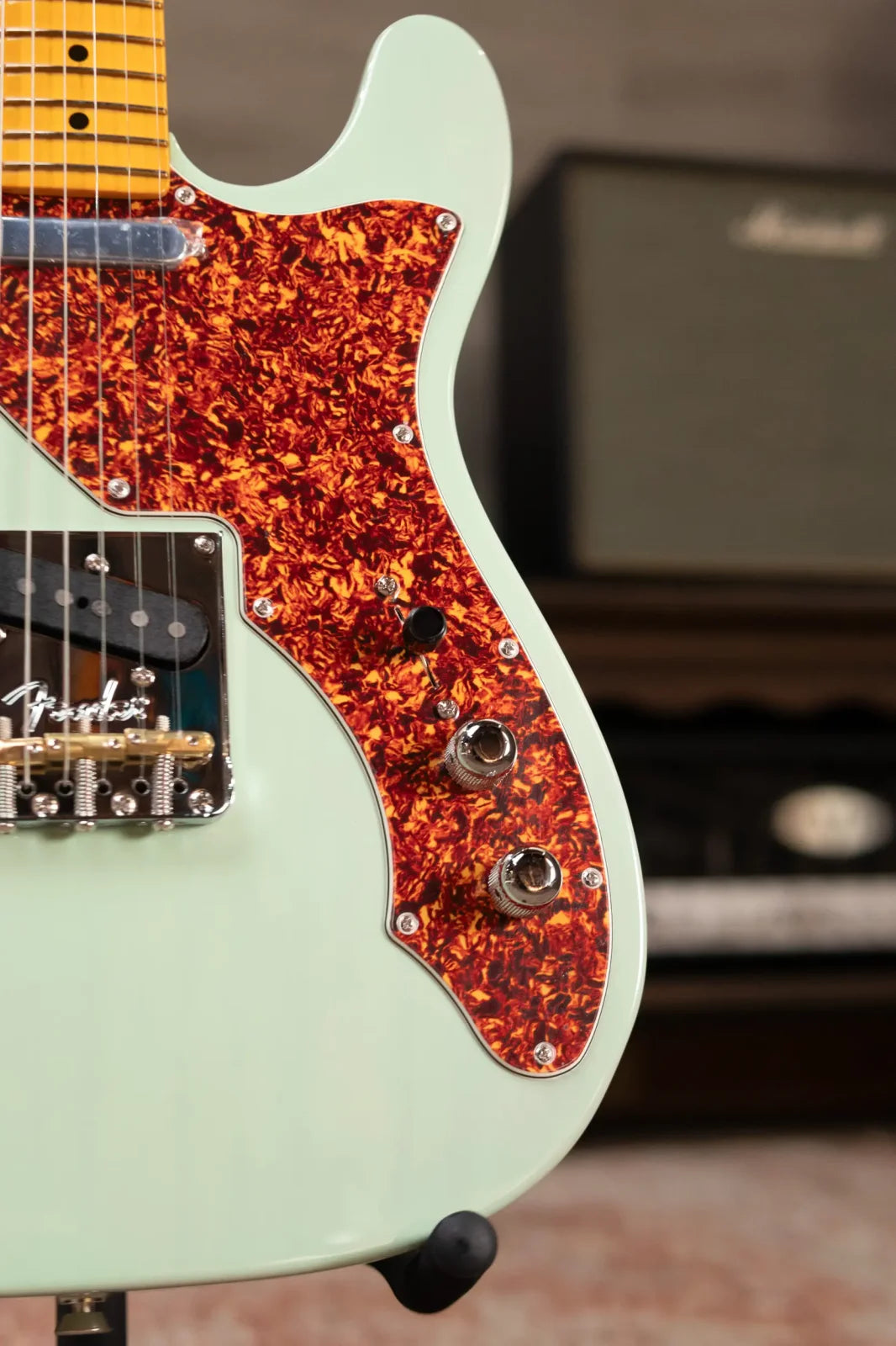 Fender American Professional II Telecaster Thinline - Transparent Surf Green with Hardshell Case
