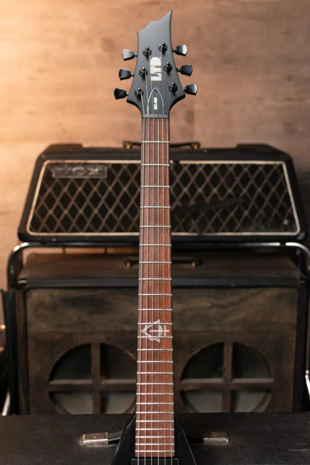 ESP LTD Nergal HEX-200 Signature Electric Guitar - Black Satin