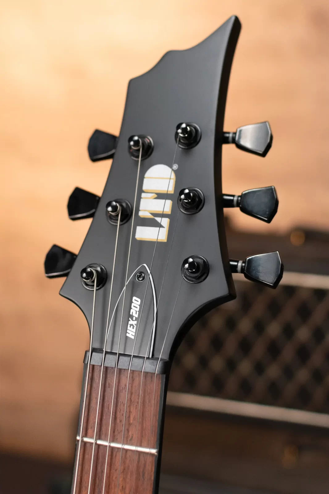 ESP LTD Nergal HEX-200 Signature Electric Guitar - Black Satin