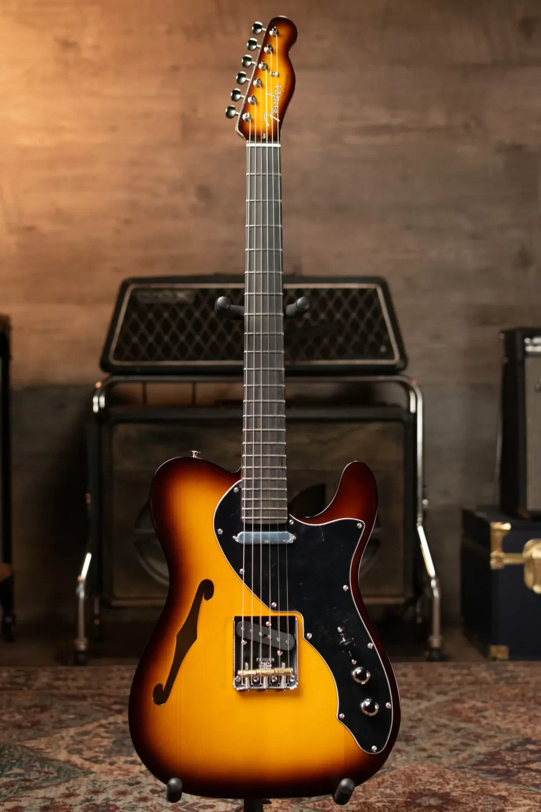 Fender Limited Edition Suona Telecaster Thinline, Ebony Fingerboard - Violin Burst with Deluxe Blonde Hardshell
