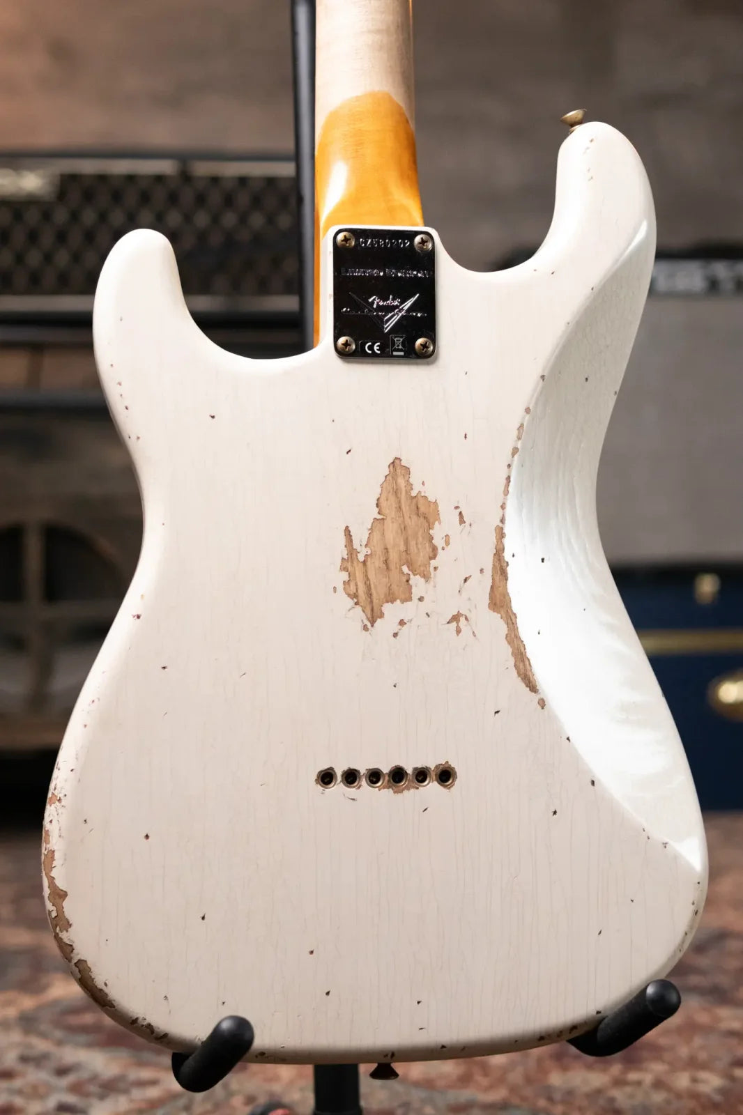 Fender Custom Shop Limited Edition Red Hot Hardtail Strat, 2A Flame Maple Neck and Fingerboard with Hardshell Case - Aged White Blonde