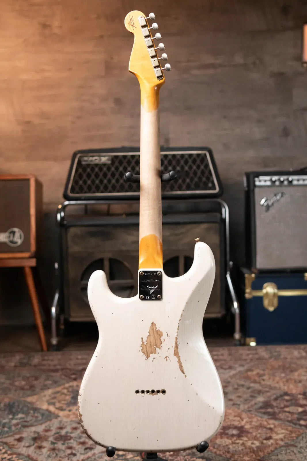 Fender Custom Shop Limited Edition Red Hot Hardtail Strat, 2A Flame Maple Neck and Fingerboard with Hardshell Case - Aged White Blonde