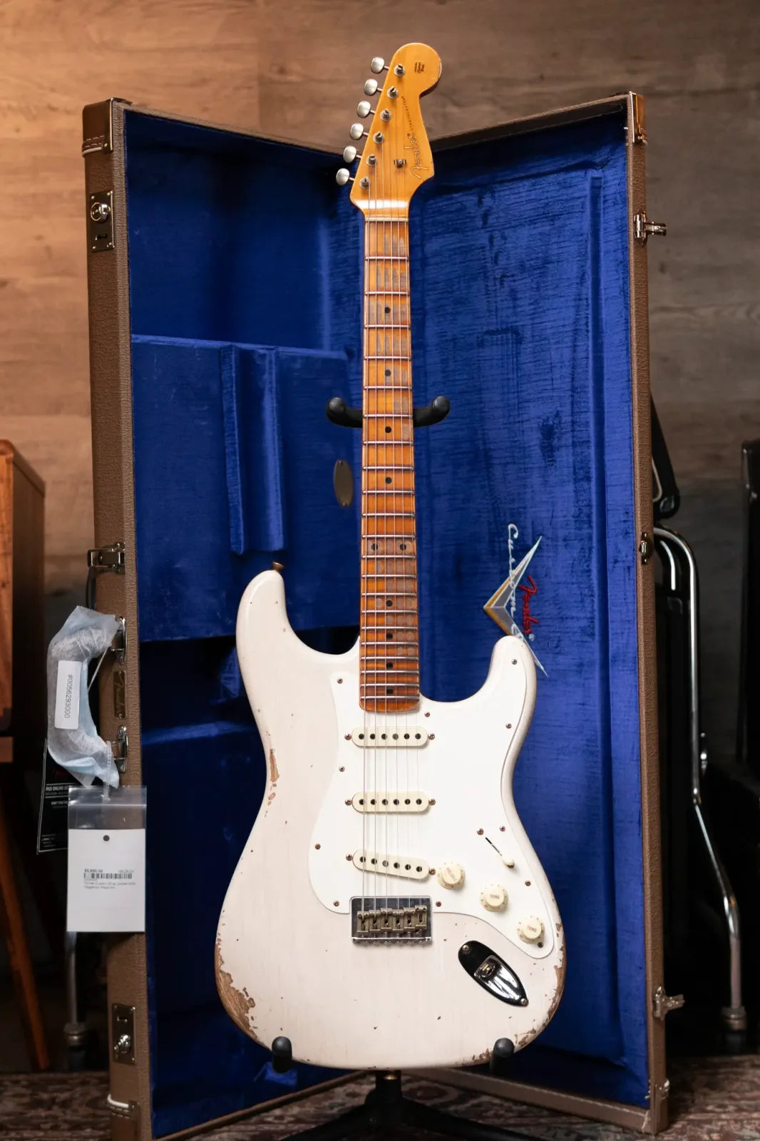 Fender Custom Shop Limited Edition Red Hot Hardtail Strat, 2A Flame Maple Neck and Fingerboard with Hardshell Case - Aged White Blonde