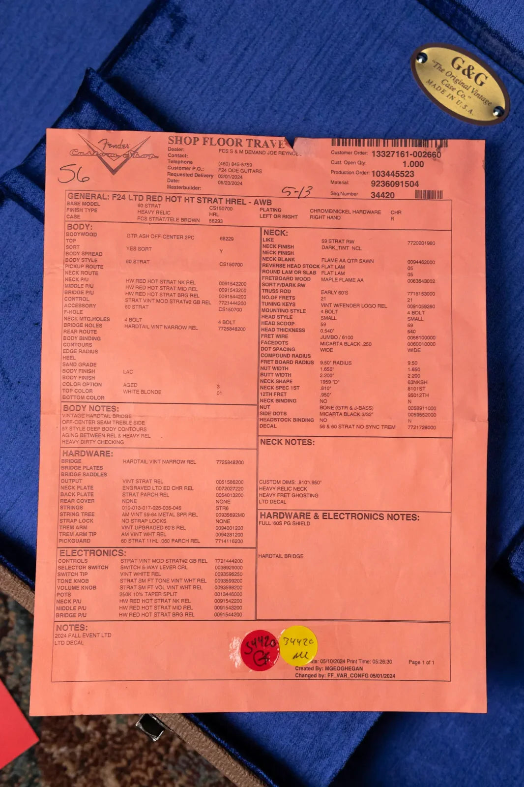 Fender Custom Shop Limited Edition Red Hot Hardtail Strat, 2A Flame Maple Neck and Fingerboard with Hardshell Case - Aged White Blonde