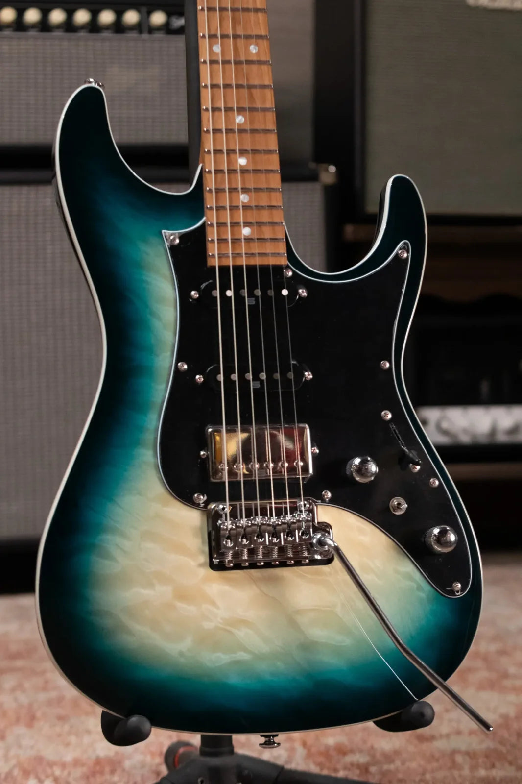 Ibanez AZ24P1QMDOB Electric Guitar - Deep Ocean Blonde with Gig Bag