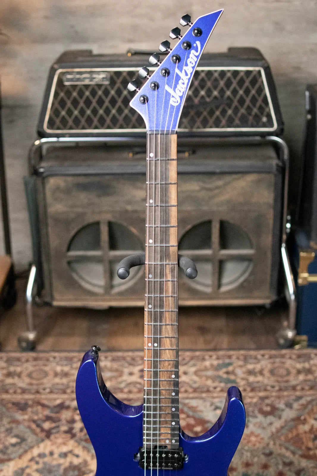 Jackson American Series Virtuoso HT, Streaked Ebony Fingerboard - Mystic Blue with Structured Soft Case - Demo