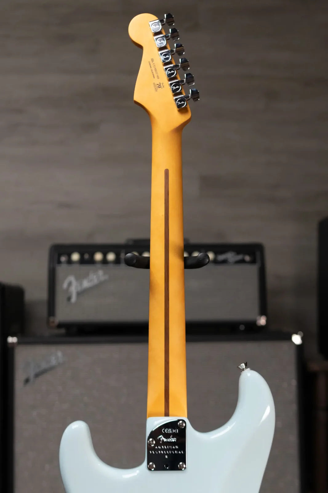 Fender American Professional II Stratocaster Thinline - Transparent Daphne Blue with Hardshell Case - Demo