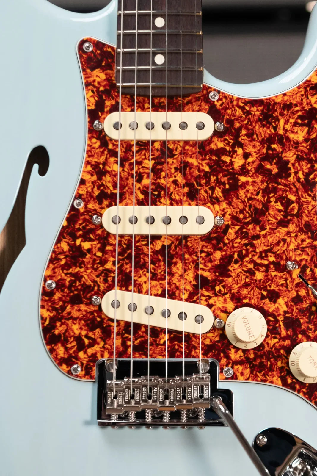 Fender American Professional II Stratocaster Thinline - Transparent Daphne Blue with Hardshell Case - Demo