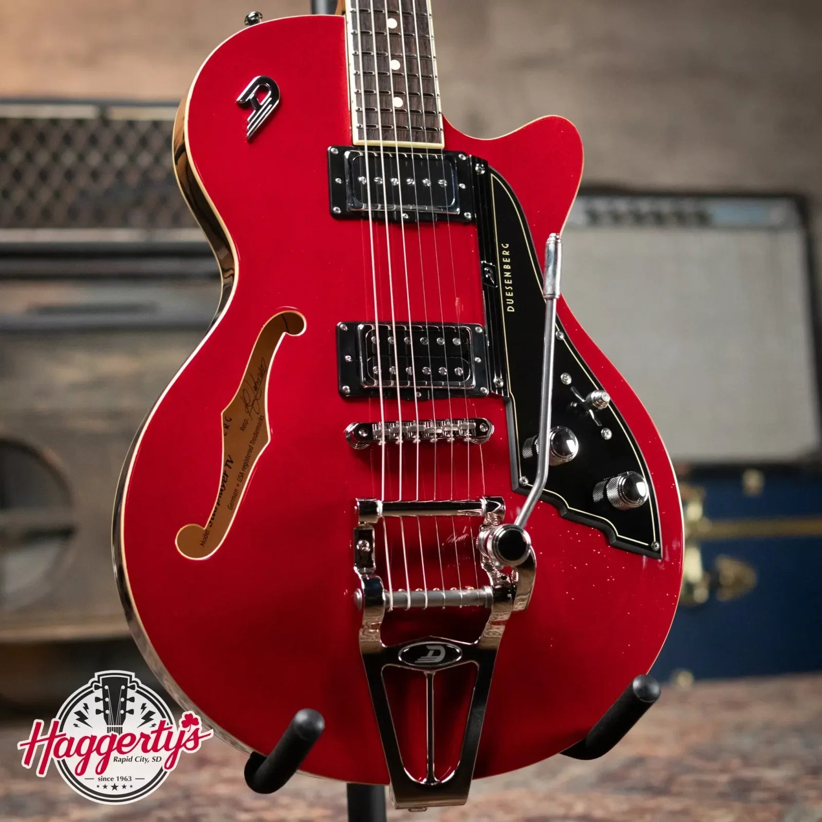 Duesenberg Starplayer TV Semi-Hollow Electric Guitar - Red Sparkle with Hardshell Case