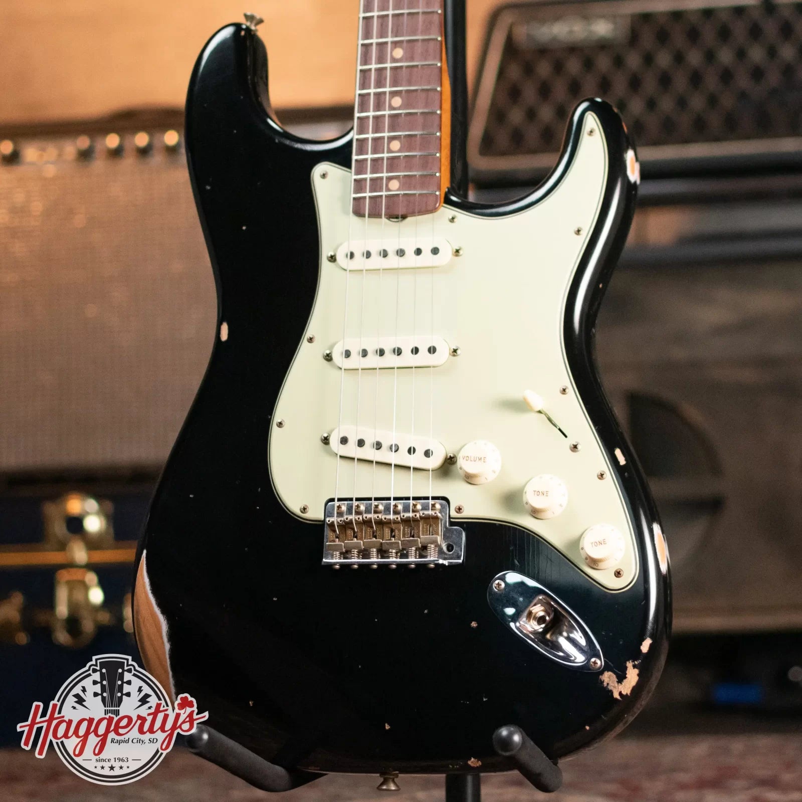 Fender Custom Shop Limited Edition ‘63 Strat Journeyman Relic Electric Guitar - Aged Black with Hardshell Case