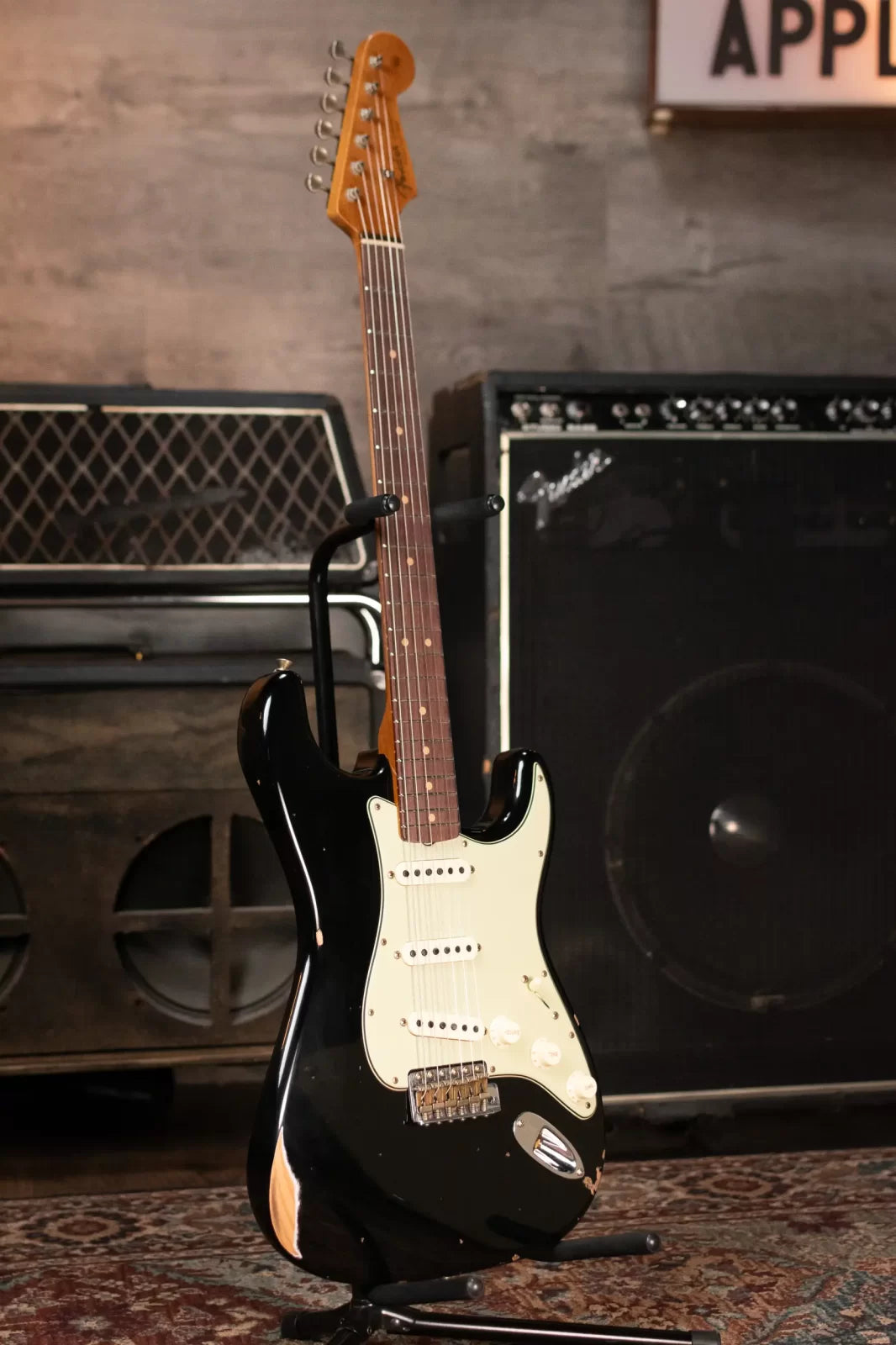 Fender Custom Shop Limited Edition ‘63 Strat Journeyman Relic Electric Guitar - Aged Black with Hardshell Case